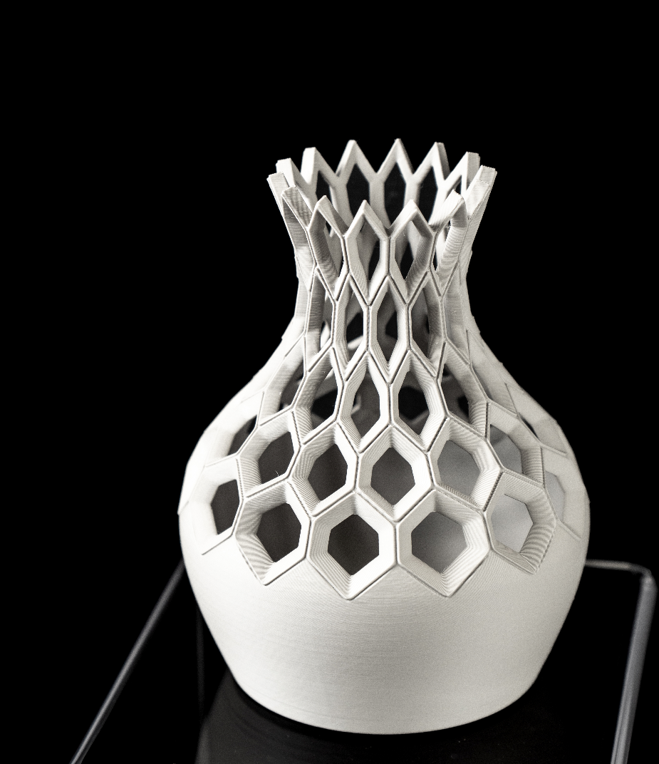 Jarrón de flores hexagonal