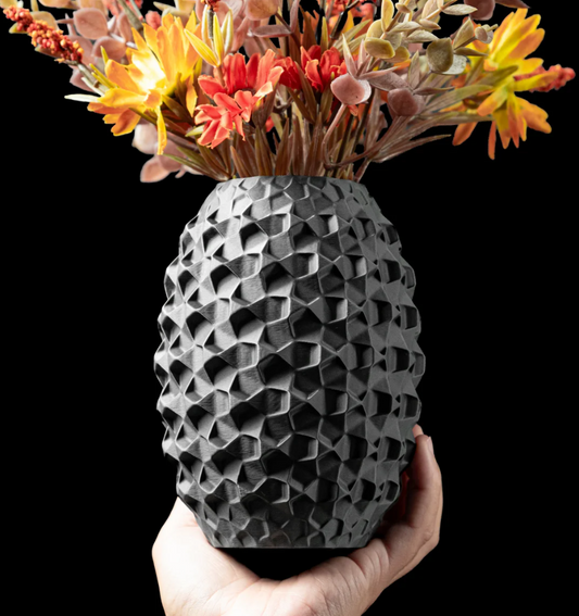 Jarrón de flores de adoquín