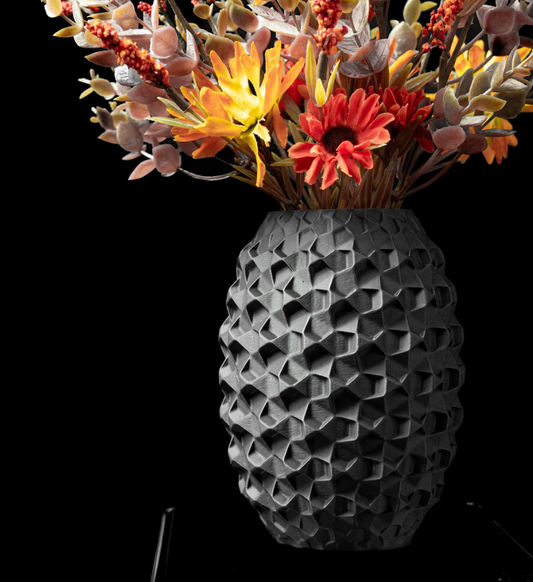 Jarrón de flores de adoquín